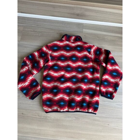 Women's PATAGONIA Synchilla Snap-T Pullover fleece Sz S Red Wild Desert Aztec‎ - Picture 5 of 8